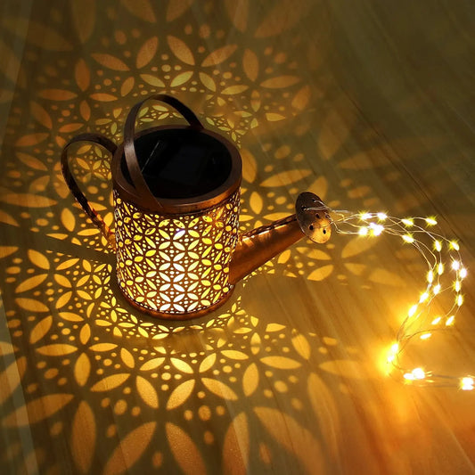 إبريق سقي شمسي واحد مزود بإضاءة، مصابيح حديقة شمسية خارجية، مصابيح ديكور شمسية، فانوس معلق مقاوم للماء للفناء والحديقة