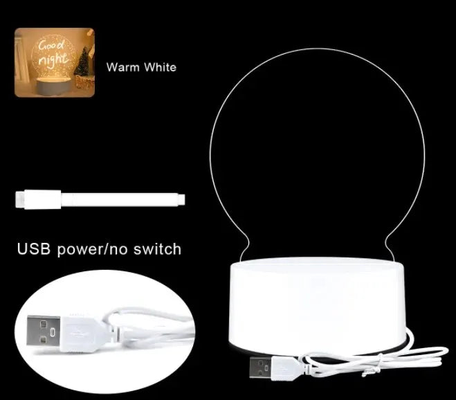 LED Acrylic Writing Board – 3D Visual Desk Lamp Notepad