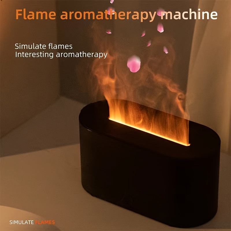 LED Flame Aroma Diffuser, USB Powered Flame Aroma Diffuser with Night Light - Ultra-Quiet Essential Oil Humidifier (Without Essential Oils), Perfect for Home Bedroom And Office, Aroma Diffuser