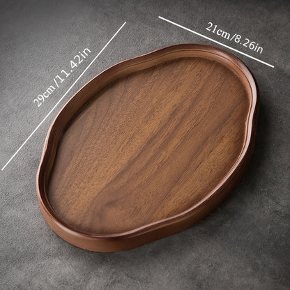 2025 New Model Elegant Dark Brown - Durable Serving Tray for Tea, Breakfast, Desserts - Ideal for Home, Restaurants, Hotels, Japanese Formal Dining - Heavy-Duty Construction, Breakfast Presentation, Natural Wood Grain, Premiu