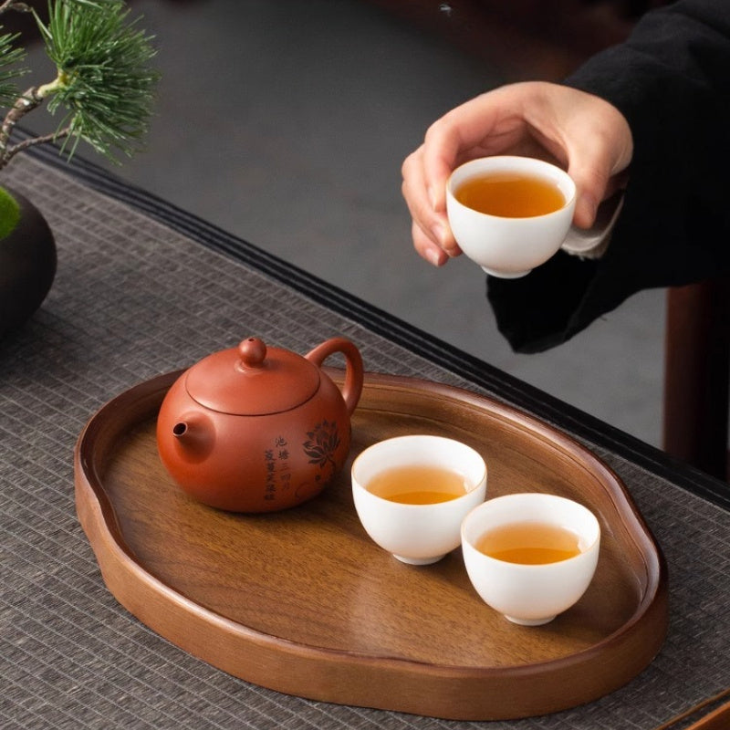 2025 New Model Elegant Dark Brown - Durable Serving Tray for Tea, Breakfast, Desserts - Ideal for Home, Restaurants, Hotels, Japanese Formal Dining - Heavy-Duty Construction, Breakfast Presentation, Natural Wood Grain, Premiu