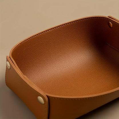 1 Nordic Minimalist Open Storage Box, Premium Faux Leather PU Multi-Functional Organizer Tray for Room Entryway Office Home Organization and Storag, Thanksgiving Gift Christmas Present Small Exquisite Practical Presents