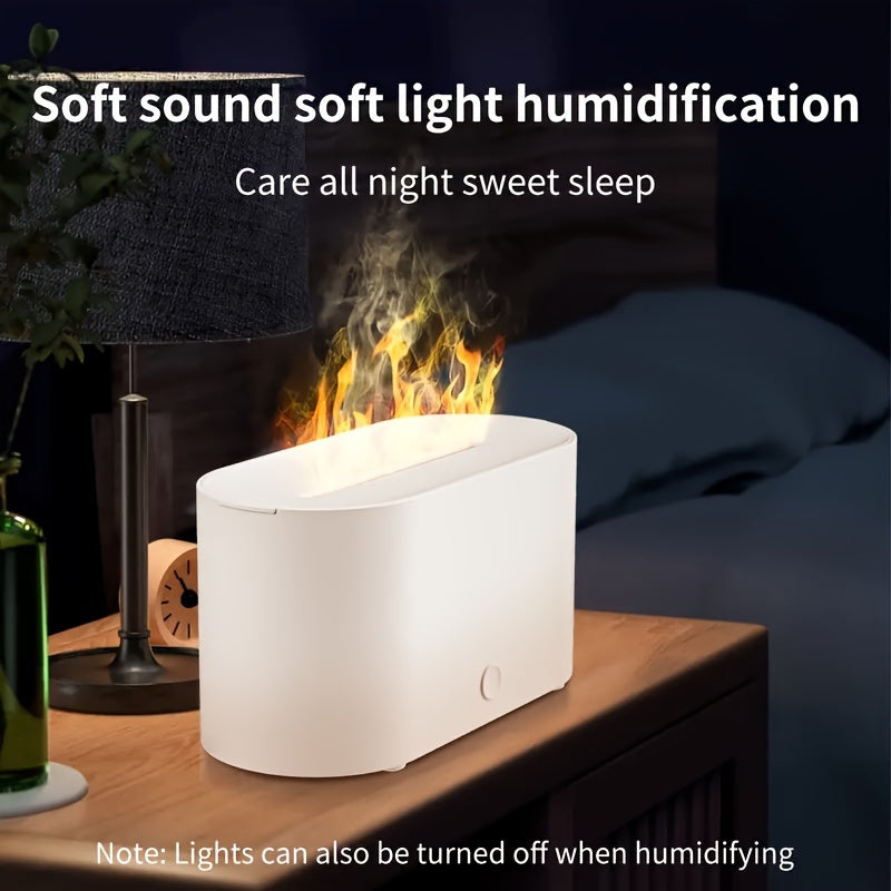 LED Flame Aroma Diffuser, USB Powered Flame Aroma Diffuser with Night Light - Ultra-Quiet Essential Oil Humidifier (Without Essential Oils), Perfect for Home Bedroom And Office, Aroma Diffuser
