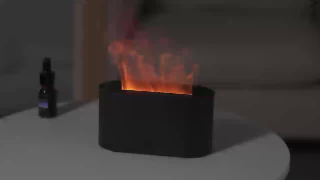 LED Flame Aroma Diffuser, USB Powered Flame Aroma Diffuser with Night Light - Ultra-Quiet Essential Oil Humidifier (Without Essential Oils), Perfect for Home Bedroom And Office, Aroma Diffuser