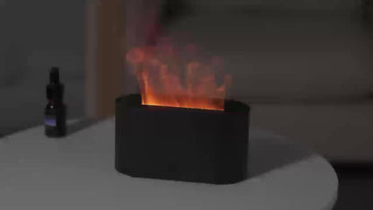 LED Flame Aroma Diffuser, USB Powered Flame Aroma Diffuser with Night Light - Ultra-Quiet Essential Oil Humidifier (Without Essential Oils), Perfect for Home Bedroom And Office, Aroma Diffuser