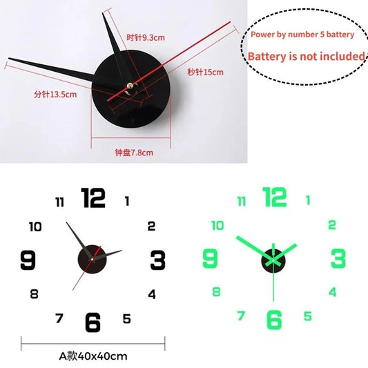 Digital DIY Wall Clock – Luminous Silent Clock for Home