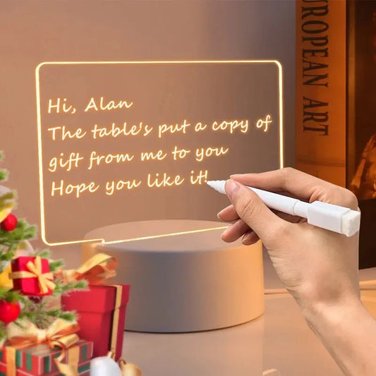 LED Acrylic Writing Board – 3D Visual Desk Lamp Notepad