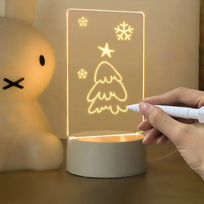 LED Acrylic Writing Board – 3D Visual Desk Lamp Notepad