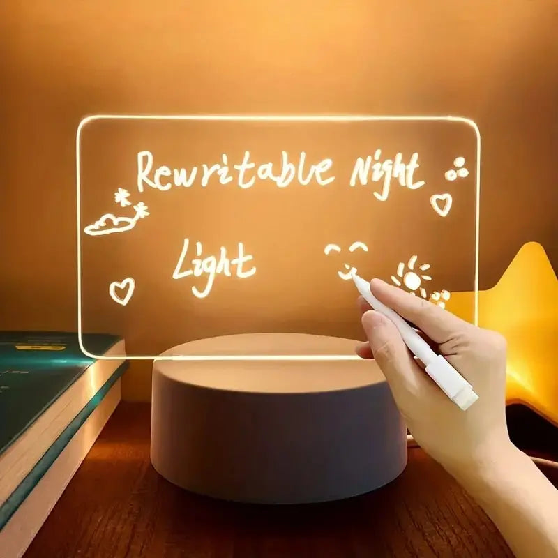 LED Acrylic Writing Board – 3D Visual Desk Lamp Notepad