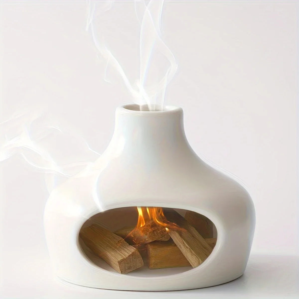 Elegant Ceramic Palo Santo & Sage Burner with Chimney - Perfect for Meditation, Yoga, and Aromatherapy - Ideal Home Decor Gift