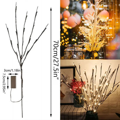 Lighted Willow Branch Bouquet – 20 LED Twig Lamp for Tall Vase & Event Decor