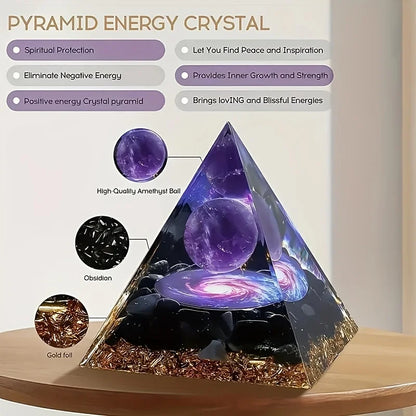 1pc Relieve Stress and Attract Wealth with Our Homeopathic Amethyst Crystal Ball Pyramid, Raw Stone Stone Home Decoration