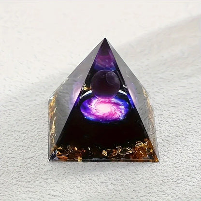 1pc Relieve Stress and Attract Wealth with Our Homeopathic Amethyst Crystal Ball Pyramid, Raw Stone Stone Home Decoration