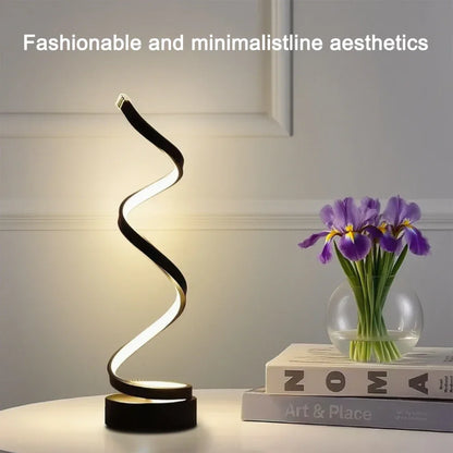 LED Spiral Table Lamp – Dimmable Adjustable Bedside Lamp for Home & Office