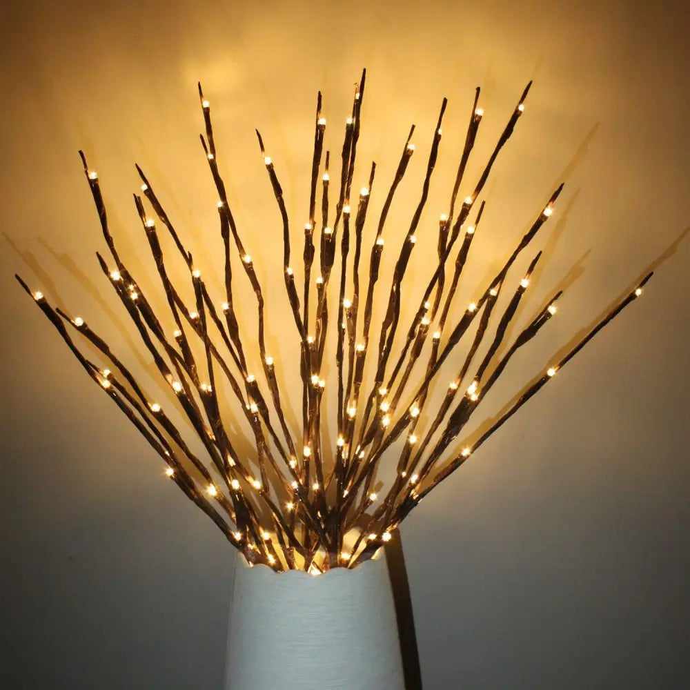 Lighted Willow Branch Bouquet – 20 LED Twig Lamp for Tall Vase & Event Decor