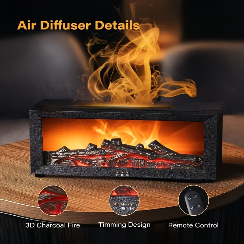 1pc Flameless Electric Fireplace with Remote Control | Scent Diffuser with Colorful Lights, Timer, Ideal for Bedroom, Bathroom, Office - Perfect for Christmas, New Year, Birthday Gifts, Non-rechargeable Battery, USB Powered,
