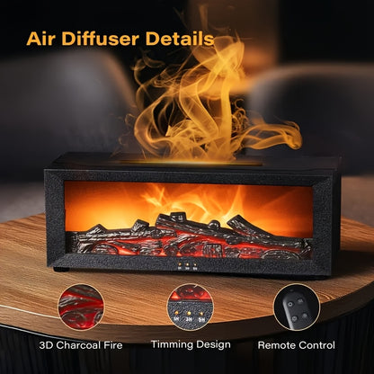 1pc Flameless Electric Fireplace with Remote Control | Scent Diffuser with Colorful Lights, Timer, Ideal for Bedroom, Bathroom, Office - Perfect for Christmas, New Year, Birthday Gifts, Non-rechargeable Battery, USB Powered,