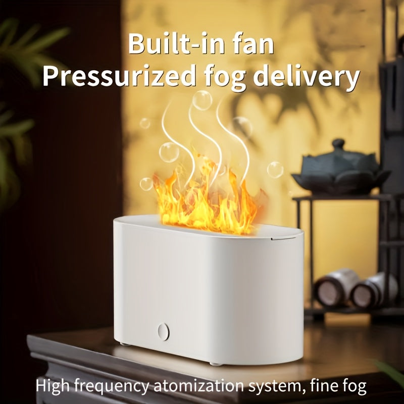 LED Flame Aroma Diffuser, USB Powered Flame Aroma Diffuser with Night Light - Ultra-Quiet Essential Oil Humidifier (Without Essential Oils), Perfect for Home Bedroom And Office, Aroma Diffuser