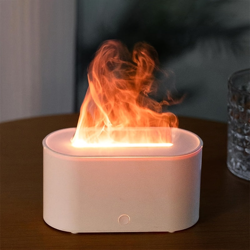 LED Flame Aroma Diffuser, USB Powered Flame Aroma Diffuser with Night Light - Ultra-Quiet Essential Oil Humidifier (Without Essential Oils), Perfect for Home Bedroom And Office, Aroma Diffuser